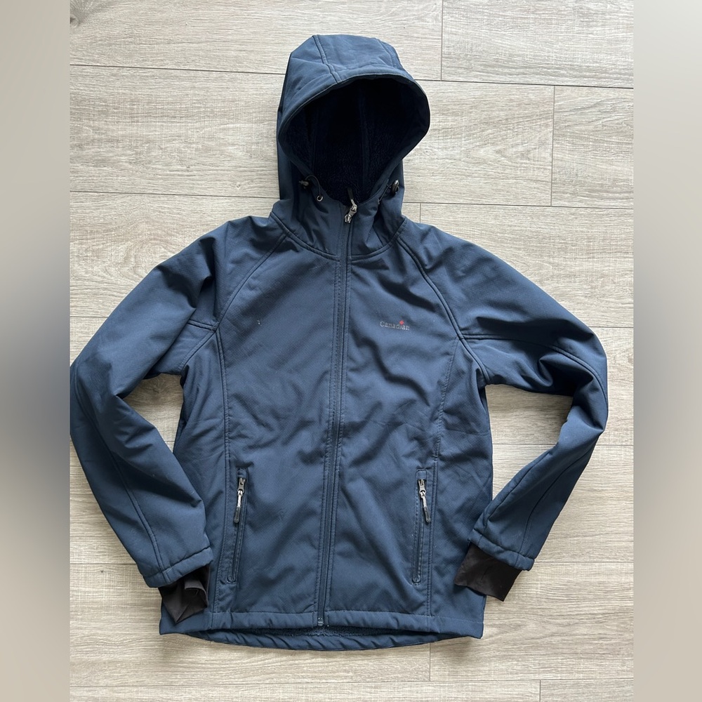 Canadian Wolf Shell Hooded Softshell Jacket Navy S